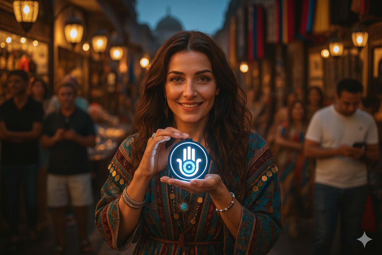 EVIL EYE / HAND OF HAMSA - LED PROTECTION PENDANT