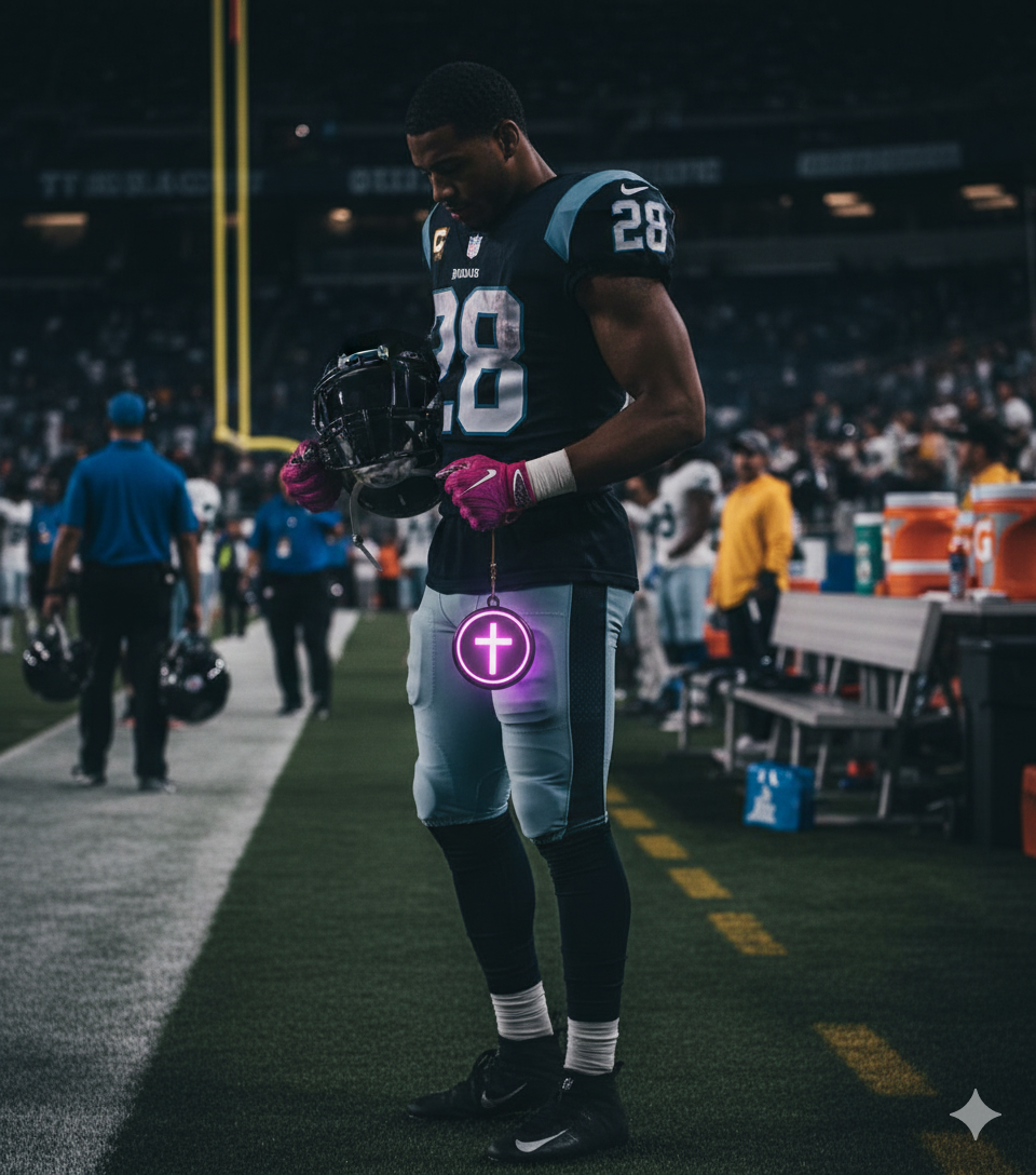 Superstitious Football Player Cross Pendant